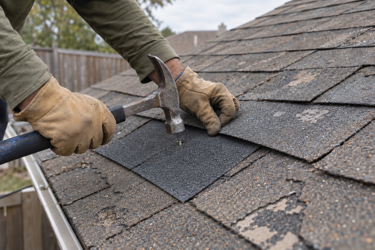roof repair on a Beaumont house